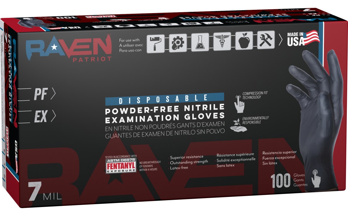 SAS Safety Group | Raven® Patriot Powder-Free Exam Grade Nitrile